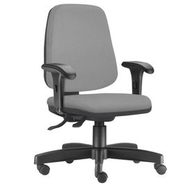 Cadeira Giratória Job L02 Diretor Executiva Couro Sintético Cinza - Lyam Decor