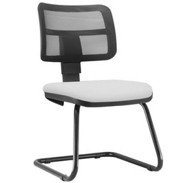 Cadeira de Escritório Recepção Fixa Zip L02 Couro Sintético Branco - Lyam Decor