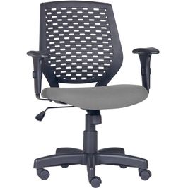 Cadeira de Escritório Giratória Executiva Ergonômica Tech L02 Corino Cinza - Lyam Decor