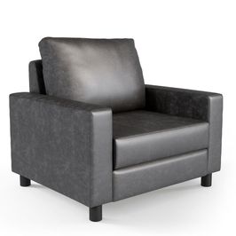Poltrona Decorativa Para Sala De Estar E Recepção Malta L02 Couríssimo Preto Brilho - Lyam Decor