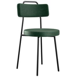 Cadeira Decorativa Estofada Para Sala De Jantar Barcelona L02 Couríssimo Verde Musgo - Lyam Decor