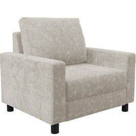 Poltrona Decorativa Para Sala De Estar E Recepção Malta L02 Bouclê Creme - Lyam Decor