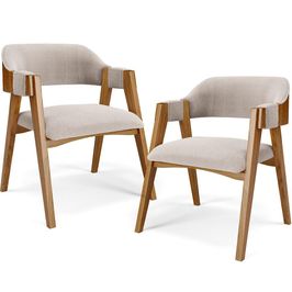 Kit 02 Cadeiras Para Sala de Jantar e Estar Living Estofada Suran L02 Bouclê Creme - Lyam