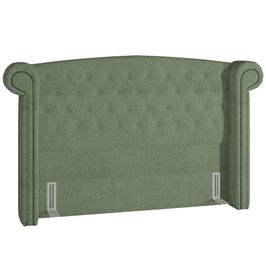 Cabeceira Cama Box Casal 140 cm P05 Sofia Bouclê Oliva - Lyam Decor