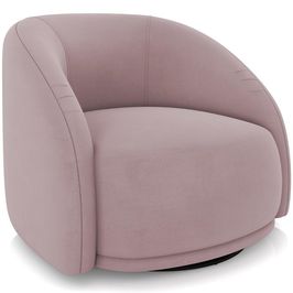 Poltrona Decorativa Giratória Angelina M03 Veludo Rosê - Lyam Decor