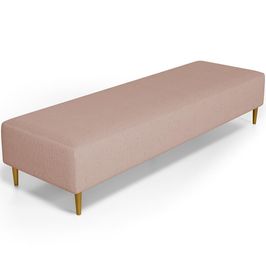 Puff Decorativo Sala de Estar Bali W01 Pés Palito 170x60cm Linho Rosê - Lyam Decor