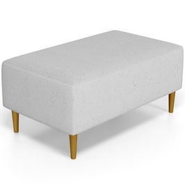 Puff Decorativo Sala de Estar Cléo W01 Pés Palito 90 cm Linho Cinza - Lyam Decor
