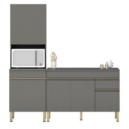 Paneleiro e Balcão Gabinete com Tampo 150cm Lina K02 Gris - Mpozenato