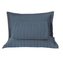 Kit Cobre Leito Colcha Monaco King Dupla Face 3 Peças - Azul