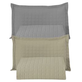 Combo 2 Kit Cobre Leito Colcha Monaco Solteiro Dupla Face  - Cinza - Cáqui