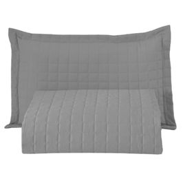 Kit Cobre Leito Colcha Monaco Solteiro Dupla Face 2 Peças - Cinza