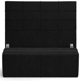 Kit Cabeceira Cama Box Queen 160cm com Calçadeira Roma W01 Couríssimo Preto - Lyam