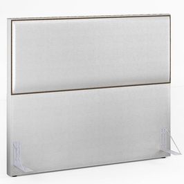 Cabeceira Box Casal King Com Tachas 195 cm Vicenza L02 Facto Cinza Metalizado - Lyam Decor