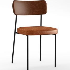 Cadeira Para Cozinha Sala De Jantar Melina L02 Couríssimo Marrom Couríssimo Camel - Lyam Decor