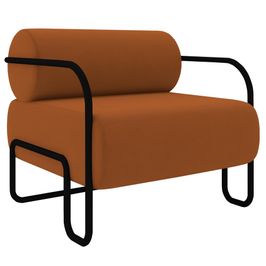 Poltrona Decorativa para Sala Industrial Kira K04 Veludo Telha - Mpozenato