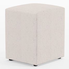 Puff Quadrado Decorativo L02 Sala de Estar Linho Cru - Lyam Decor