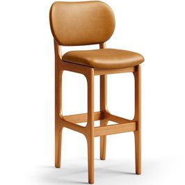 Banqueta Alta Bar Cozinha Sala Jantar Fixa Betta L02 Imbuia Couríssimo Whisky - Lyam Decor