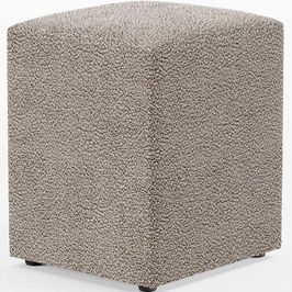 Puff Quadrado Decorativo Sala De Estar L02 Bouclê Bege - Lyam Decor