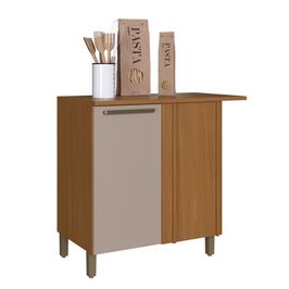 Balcão Indekes Imperial Canto Reto 96cm c/ Tampo | Freijo/Camurça (S/V)