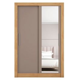 Guarda Roupa com Espelhos 2 Portas 2 Gavetas Santiago Caemmun Lamina mel/off/cacao