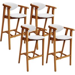 Kit 04 Banquetas Alta Para Cozinha Bancada Bar Sala de Jantar Fixa Cecília L02 Facto Branco - Lyam