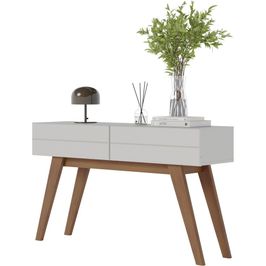 Aparador Decorativo Para Sala De Estar 02 Gavetas Meira C04 Off White Matte - Lyam