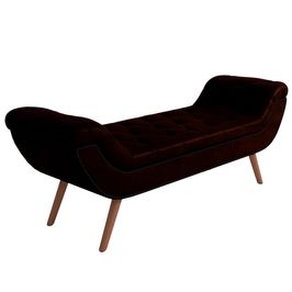 Puff Recamier Decorativo com Tachas 160 cm Santorini Couríssimo Marrom - Lyam Decor