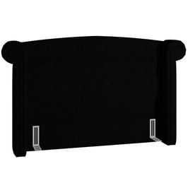 Cabeceira Cama Box Casal 160 cm P05 Sofia Bouclê Preto - Lyam Decor