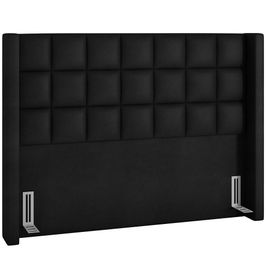 Cabeceira Cama Box Casal 140 cm P05 Paris Couríssimo Preto - Lyam Decor