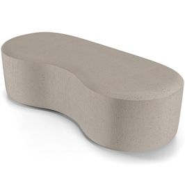 Puff Decorativo Orgânico para Living Quarto 140cm Orbit W01 Linho Bege - Lyam Decor