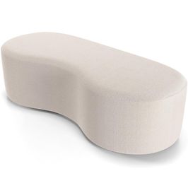 Puff Decorativo Orgânico para Living Quarto 140cm Orbit W01 Bouclê Creme - Lyam Decor