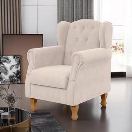 Poltrona Decorativa Para Sala de Estar Yara P02 Suede - Lyam Decor Marrom