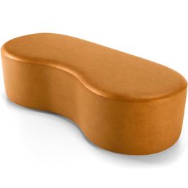 Puff Decorativo Orgânico para Living Quarto 140cm Orbit W01 Couríssimo Whisky - Lyam Decor