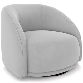 Poltrona Decorativa Giratória Angelina M03 Veludo Cinza - Lyam Decor