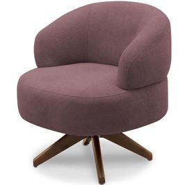 Poltrona Decorativa Giratória Sala de Estar Living Seven F04 Veludo Lilás - Lyam Decor