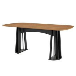 Mesa De Jantar Retangular 6 Lugares Lanna D01 Freijó/Preto Fosco - Mpozenato