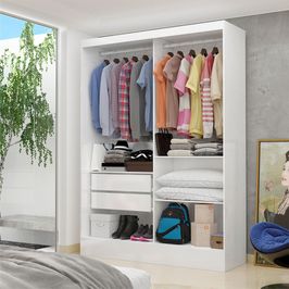 Closet Casal Dubai 2 Gavetas Carioca Móveis Branco