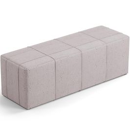 Puff Decorativo Living Sala de Estar 195 cm Roma W01 Linho Bege - Lyam