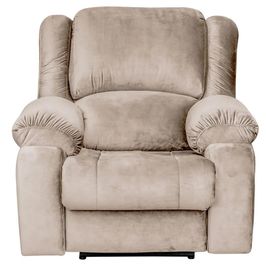 Poltrona do Papai Reclinável Massageadora Elétrica Simon F05 Veludo Creme - Lyam Decor