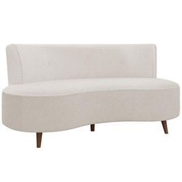 Sofá Chaise Living 2 Lugares 135cm Sala de Estar Istambul K01 Bouclê Creme - Lyam Decor