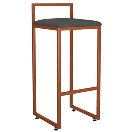 Banqueta Alta Para Cozinha Sala de Jantar Hanna L02 Bronze Linho Chumbo - Lyam Decor