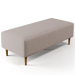Puff Decorativo Sala de Estar Bali W01 Pés Palito 120x50 cm Linho Bege - Lyam Decor