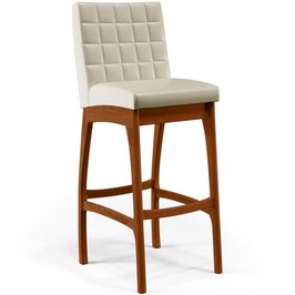 Banqueta Alta Para Cozinha Sala de Jantar Fixa Mila L02 Facto Pérola Metalizado - Lyam Decor