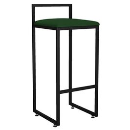 Banqueta Alta Para Cozinha Sala de Jantar Hanna L02 Preto Suede Verde Musgo - Lyam Decor