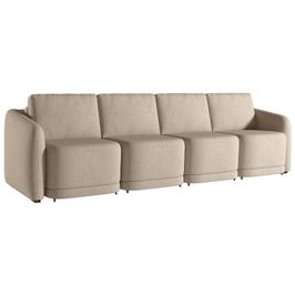 Sofá Cama para Sala de Estar 4 Lugares 316cm Montserrat K01 Linho Bege - Lyam Decor