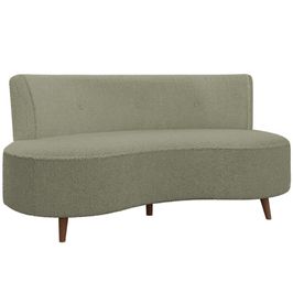 Sofá Chaise Living 2 Lugares 135cm Sala de Estar Istambul K01 Bouclê Verde - Lyam Decor