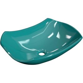 Cuba de Apoio Abaulada C01 Para Banheiro Lux L42 Azul Turquesa - Lyam Decor