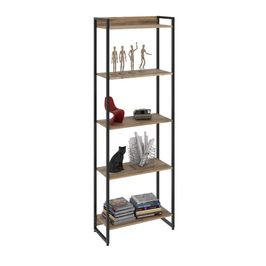 Estante Multiuso Para Escritório Industrial 05 Prateleiras Areta 186x60cm C01 Carvalho - Lyam Decor