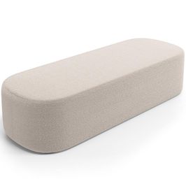 Puff Decorativo Orgânico para Living Quarto 140cm Doha W01 Bouclê Creme - Lyam Decor
