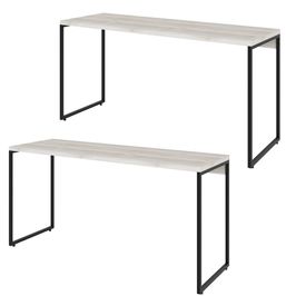 Kit 02 Mesas Para Escritório e Home Office Industrial Aspen 150 cm C01 Snow - Lyam Decor